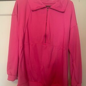 Women's Pink Half-Zip Top